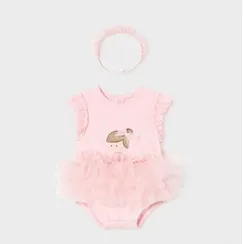 Боди и повязка Mayoral Newborn Нежно-розовая