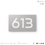 Номер на дверь 613, табличка на дверь для офиса, квартиры, кабинета, аудитории, склада, серая 120х70 мм, Айдентика Технолоджи