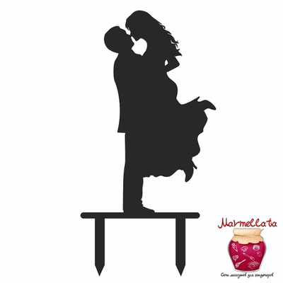 Топпер силуэт "Носить на руках №3" черный 9*6 см