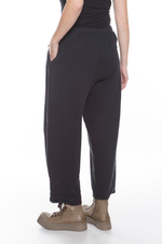 СВОБОДНЫЕ БРЮКИ ИЗ СЕРОГО ВОЛНИСТОГО ХЛОПКА