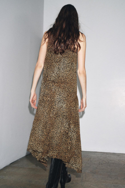 ZARA ПЛАТЬЕ ХАЛТЕР С АНИМАЛИСТИЧЕСКИМ ПРИНТОМ — ZW COLLECTION, ЛЕОПАРДОВЫЙ