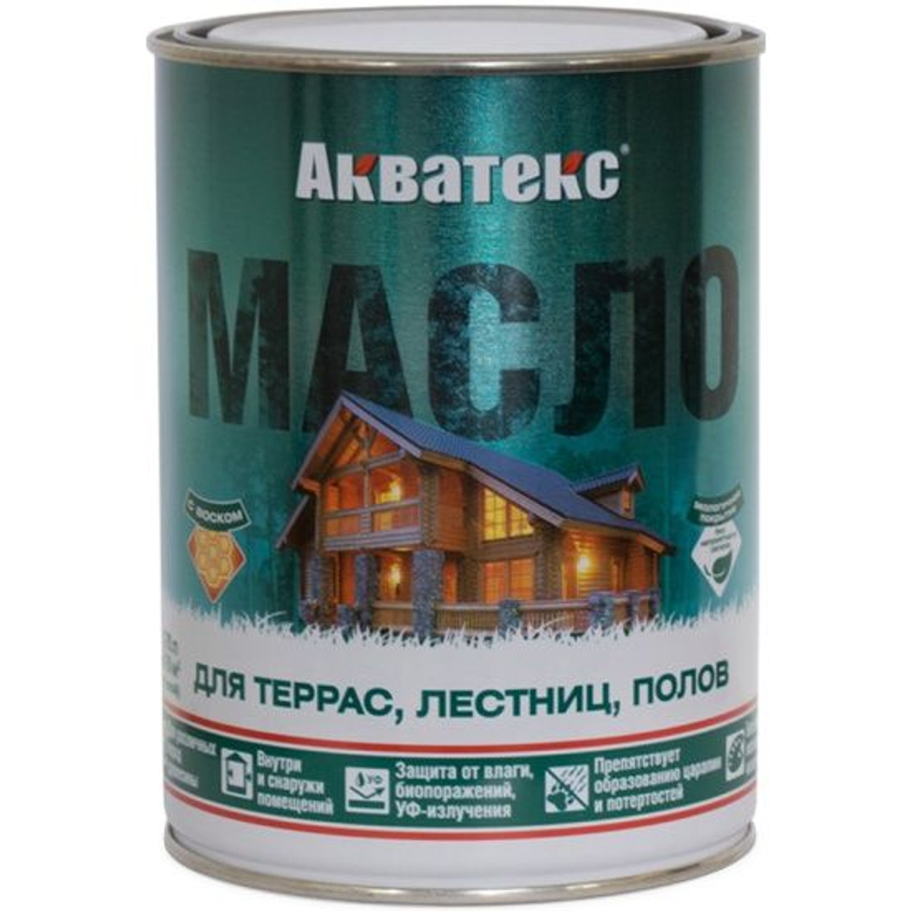 Матовое бесцветное масло Aquatex для террас, лестниц и полов 2,5л