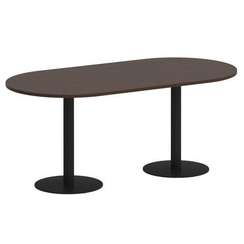 First Стол овальный KSPRG-3 Венге Цаво/Металл Черный 1800*900*750