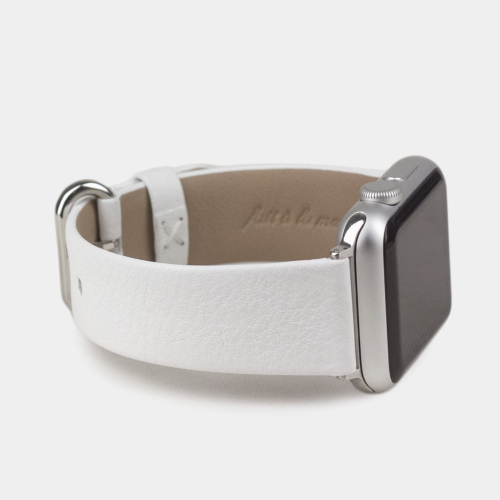 Ремешок для Apple Watch 44/45/46 mm из кожи теленка, белого цвета