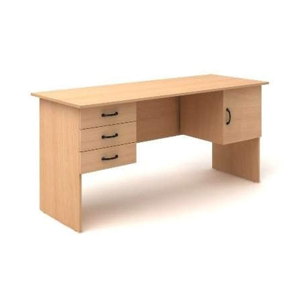 Стол рабочий с 2 тумбами (ящики и дверь) КАНЦ