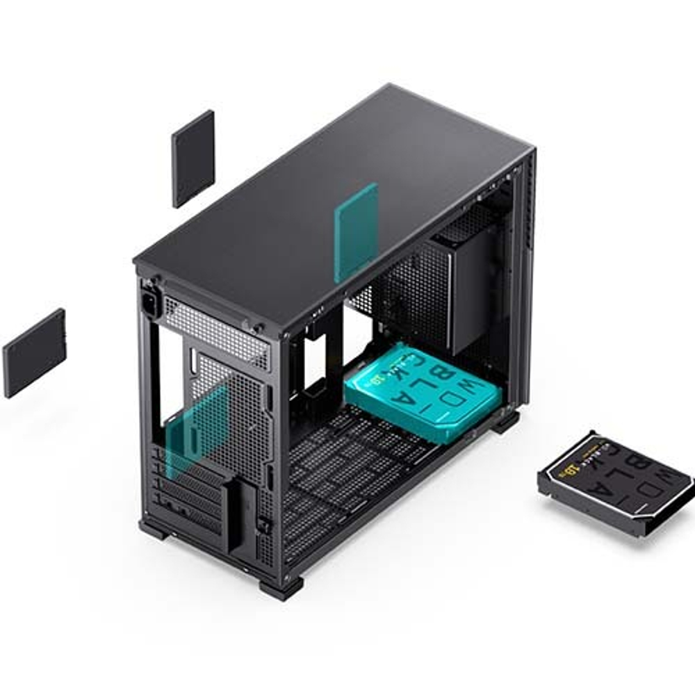 Корпус JONSBO D41 STD SC, 8" Color LCD, mini-ITX, micro-ATX, ATX, черный (без БП)