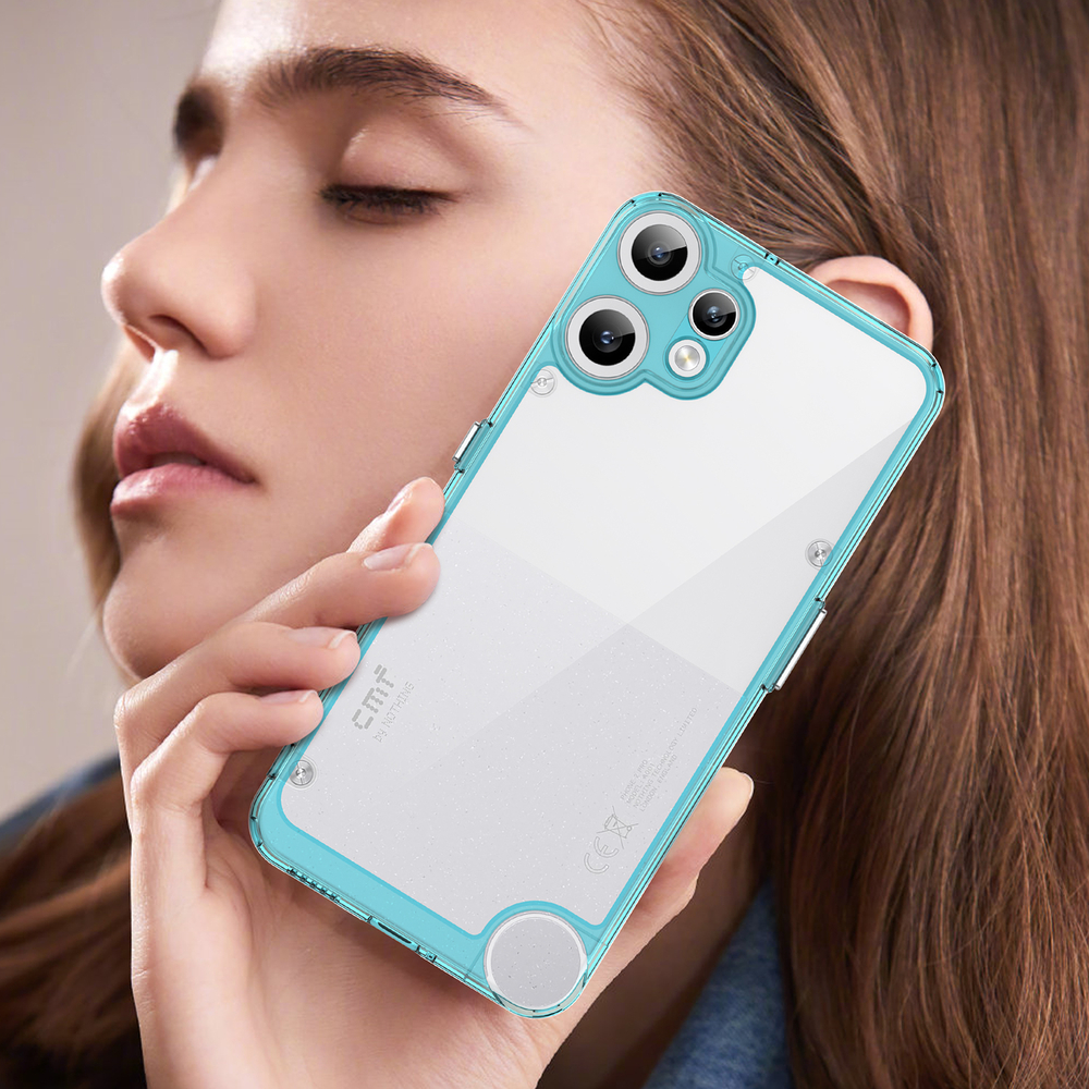 Усиленный чехол с мягкими рамками бирюзового цвета для Nothing CMF Phone 2 Pro, увеличенные защитные свойства