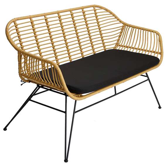 Кушетка Vetle Bent, 125х68 см, светлый ротанг