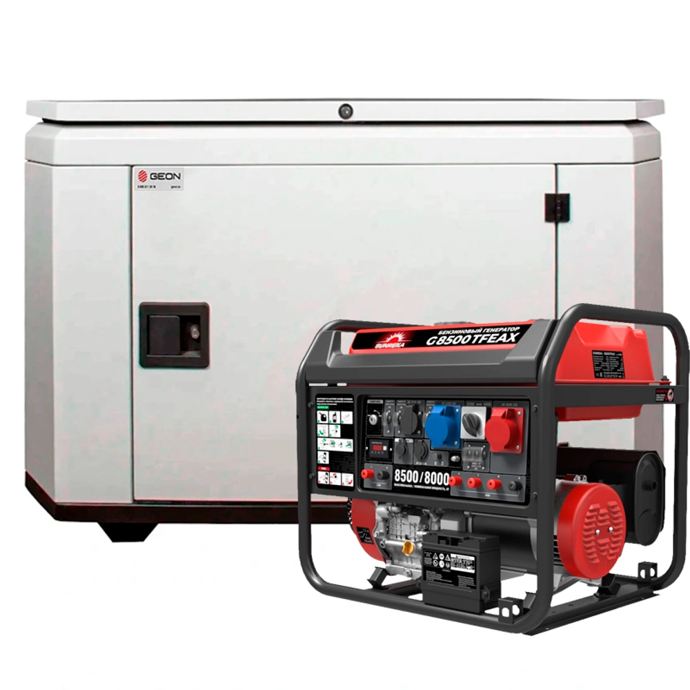 Генератор бензиновый SUNREKA G8500TFEAX с кожухом Geon 1400SS RAL 7035