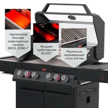 Газовый гриль Primeliner G-class Pro, 6 горелок (c ИК-горелкой), чёрный (комплектация Deluxe)