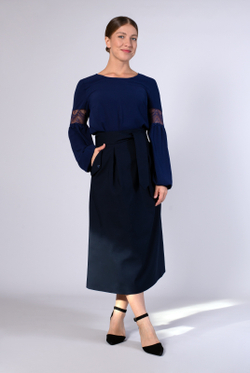 Блузка женская 2007зп, темно-синий #98ТС092007зп