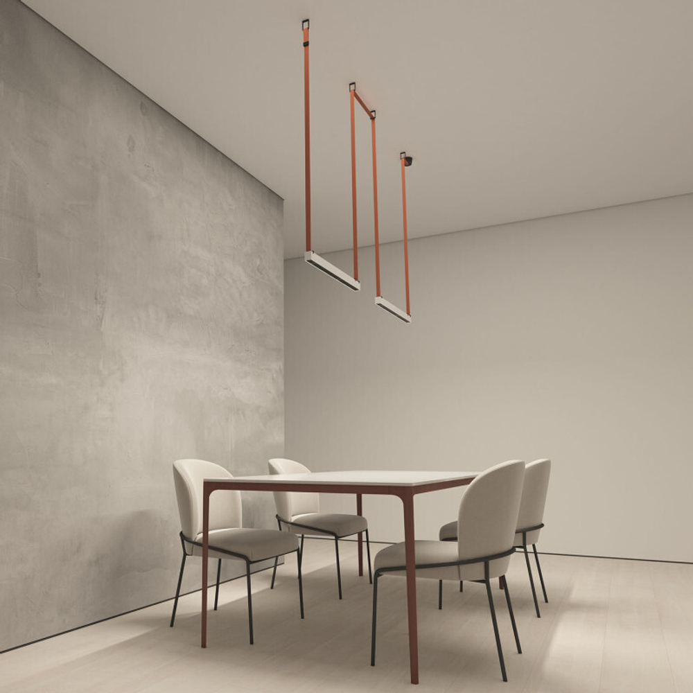 DK5573-WB Cветильник для трека-ремня Belty, серия Grill, со светодиодом, L642*W40*H45мм, 48V DC, 24W, RA90, 24°, 3000K, IP20, белый с черным, алюминий