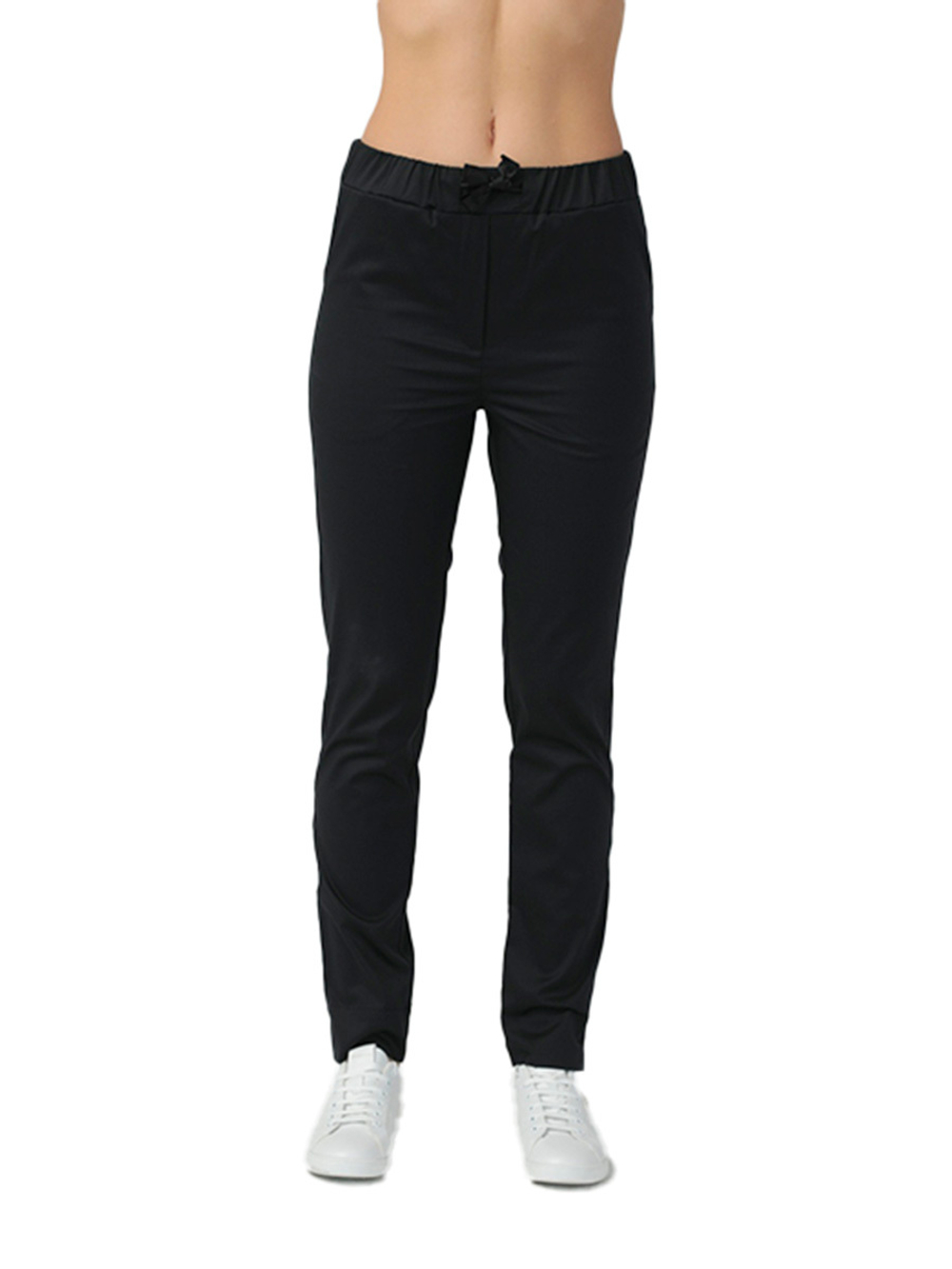 Брюки медицинские женские Dr. Nice DRN344 с поясом на резинке, черный, 42