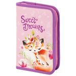 Пенал ПИФАГОР, 1 отделение, 2 откидные планки, ткань, Foxes, 270362