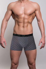 Мужские трусы-боксеры с узором в виде ромбов (Размер: L) (Цвет: синий)