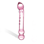 Стеклянный двухголовый фаллоимитатор с массажными точками