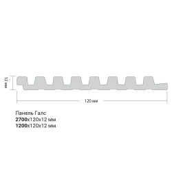 Стеновая панель 3D RAIL EAST (2700х120х12мм) Галс Белая