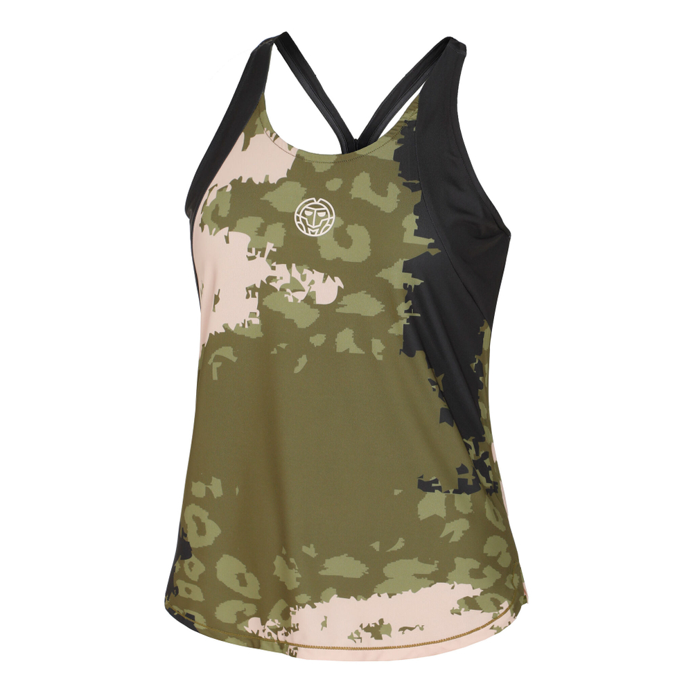 Женская теннисная майка BIDI BADU Pure Wild Tank Top Women - Olive, Multicoloured