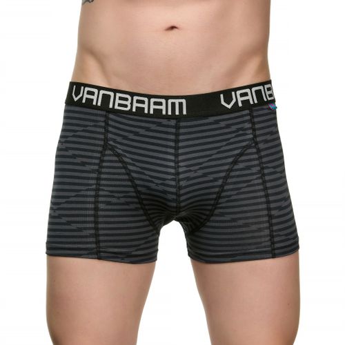 Мужские трусы боксеры темно-серые в полоску Van Baam