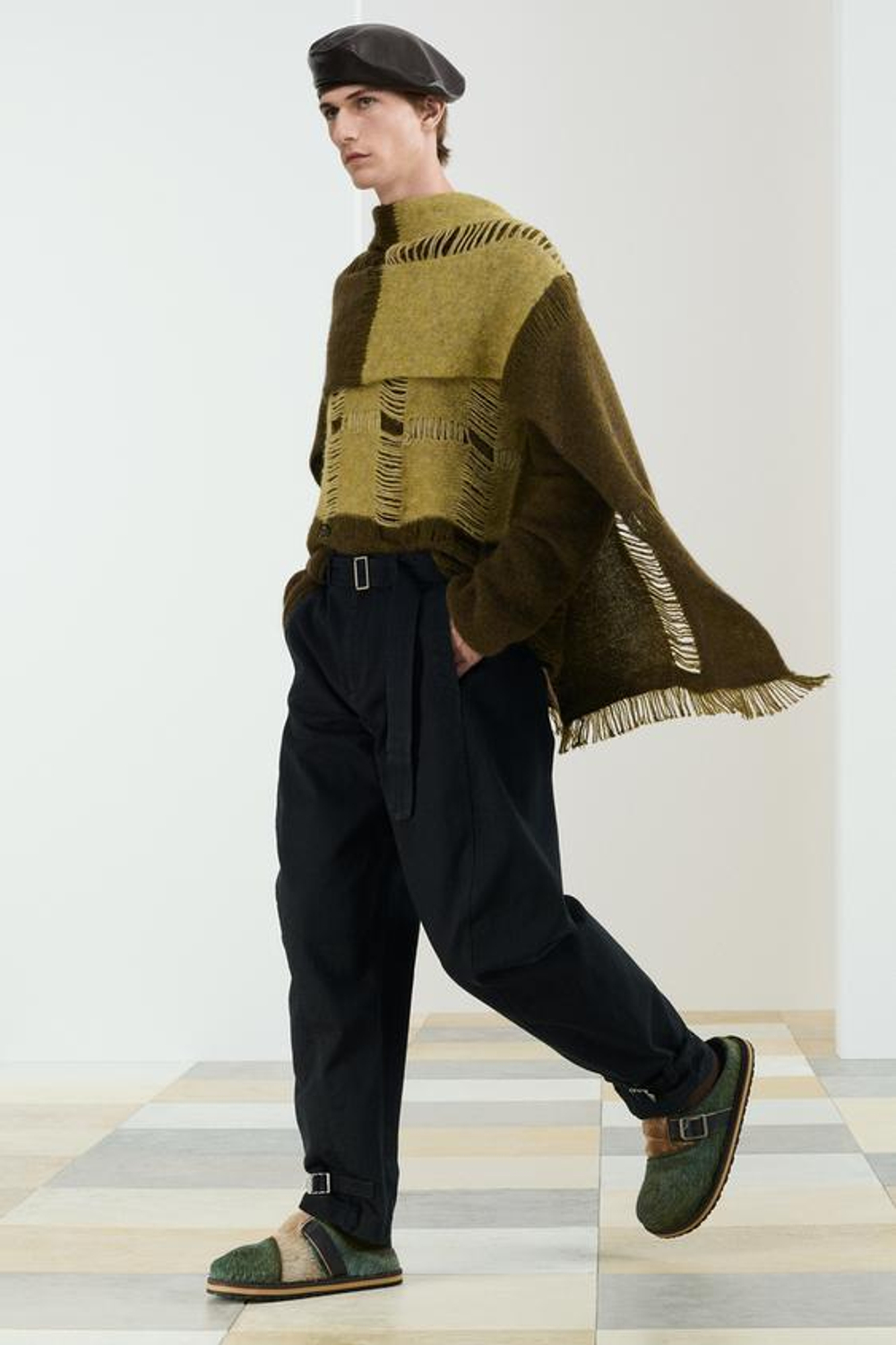 ZARA ТРИКОТАЖНЫЙ СВИТЕР СВОБОДНОГО КРОЯ С ВОЛОКНОМ АЛЬПАКИ, ОТТЕНКИ ЗЕЛЕНОГО