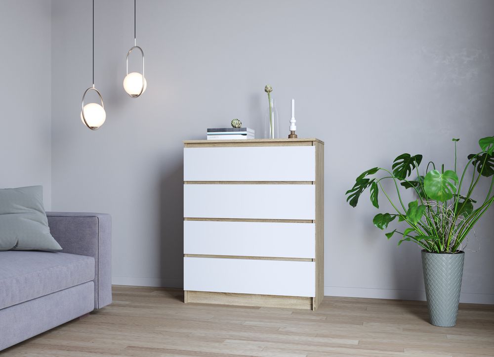 МС Мори Комод МК 800.4 (МП/4) Сонома/Белый