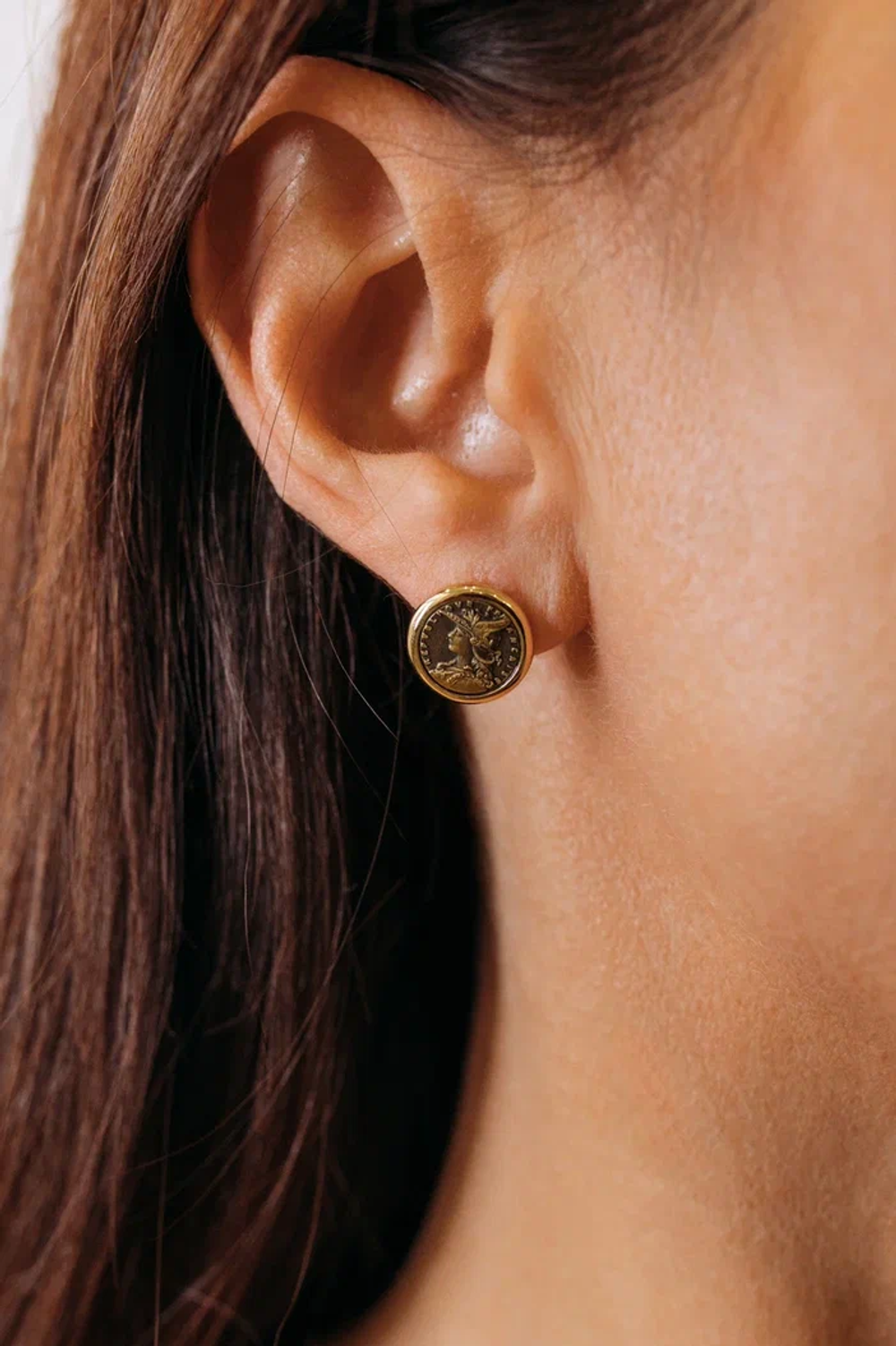Серьги "Монеты" в золочении