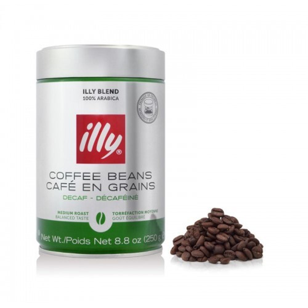 illy Espresso Decaf, без кофеина, зерно, 250 гр.