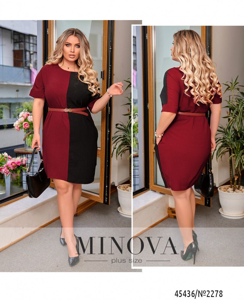 Платье 2278-марсала-черный Minova
