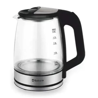 Чайник электр SA-2722BK (2.2) стекл подсв