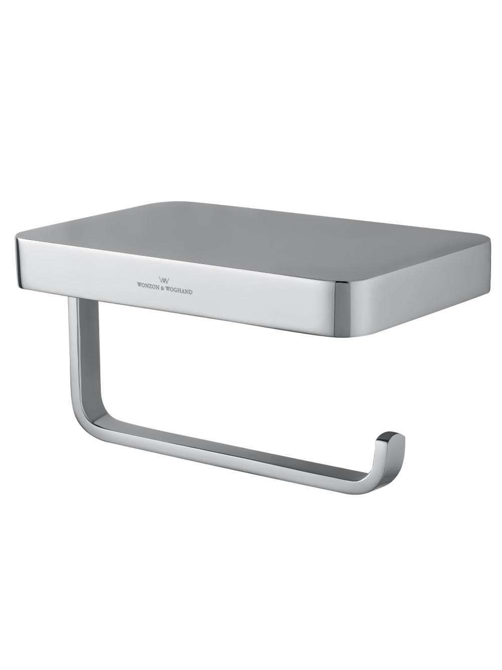 Держатель для туалетной бумаги с полкой WONZON & WOGHAND FLAT, Хром (WW-9736)