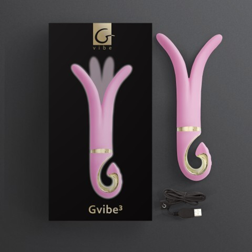 Gvibe 3 Pink Gift Box - Вибратор для разных зон, 18х3.5 см (розовый)