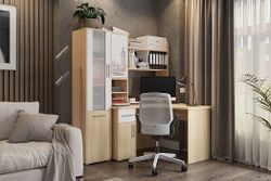 МС Уголок школьника "Лайт 1" (дуб сонома/белый), ЛДСП 16 мм, Мебельсон