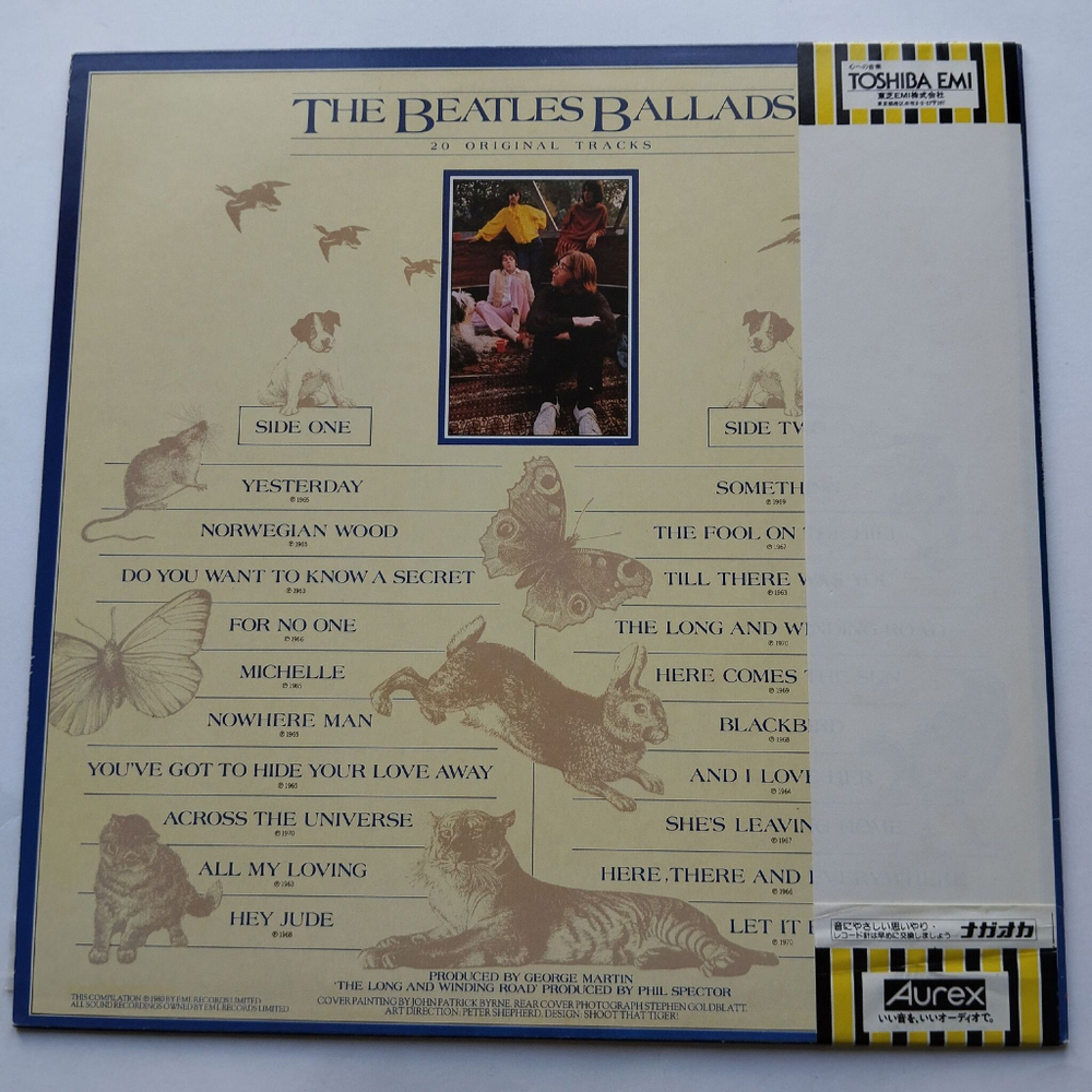Винтажная виниловая пластинка LP The Beatles Ballads (20 Tracks) (Japan 1980) (Obi) Norwegian Wood