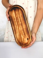 Поднос деревянный овальный