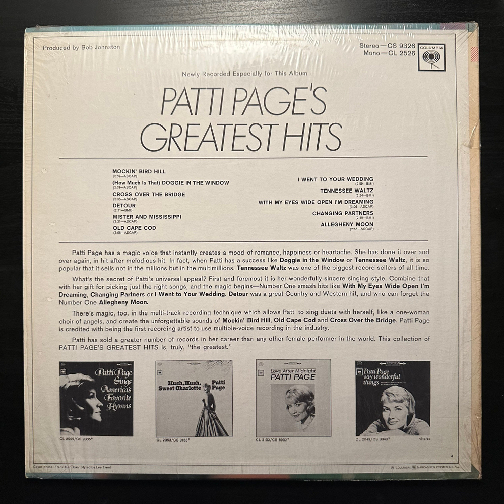 Patti Page - Greatest Hits (США 1966г.)