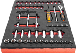 OMT50STE Набор головок торцевых 1/4" DR 4-14 мм, внешний TORX® Е4-Е8 с аксессуарами в EVA ложементе 280х375 мм, 50 предметов