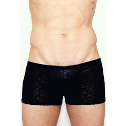 Мужские трусы боксеры черные прозрачные в цветок под велюр Romeo Rossi Black Boxer RR00223