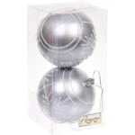 Новогодние шары «Сияние» 8 см (набор 2 шт), Серебро