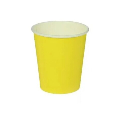 Стакан бумажный 250мл ЖЁЛТЫЙ d=80 (комплект 50 шт)