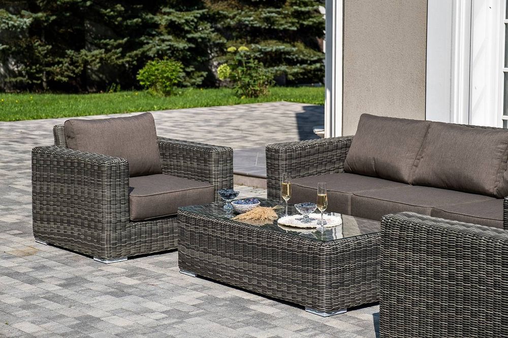 "Боно" лаунж-зона из искусственного ротанга, цвет графит