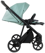 Детская коляска Roan Sol Vintage Leather 2.0 3 в 1 с автокреслом Pituso Santiso Pro Black SL/13/L Misti Mint/Grey/руч. Серый