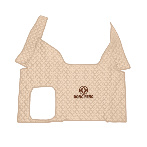 Ковры DongFeng GX, (экокожа, бежевый, бежевый кант, коричневая вышивка)