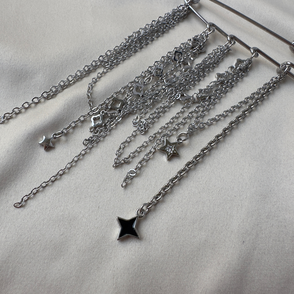 Брошь-булавка «Звездопад» — каскад цепей