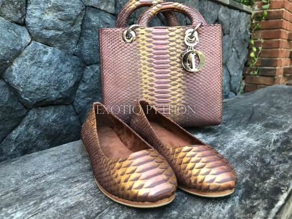 Балетки из кожи питона SH-153