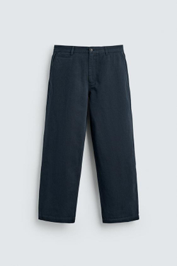 ZARA БРЮКИ ЧИНОС STRAIGHT FIT, МОРСКОЙ СИНИЙ