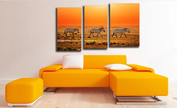 Модульная картина "Зебры Африки"