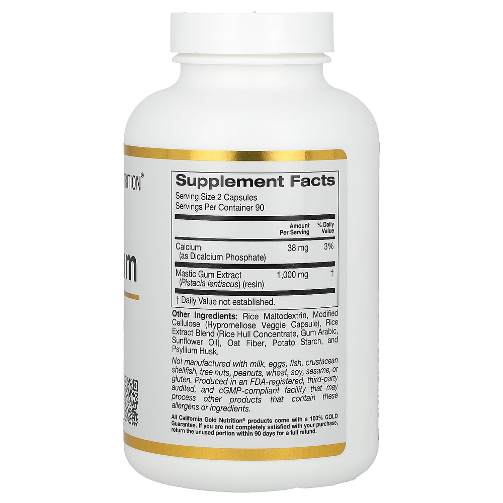 California Gold Nutrition, мастиковая смола, 500 мг, 180 вегетарианских капсул