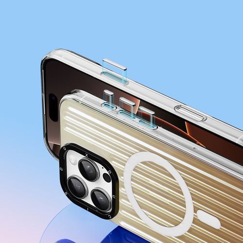 Усиленный прозрачный чехол (Gradient Desert Gold) с поддержкой MagSafe от Dux Ducis для iPhone 16 Pro, серия Zest Series Case