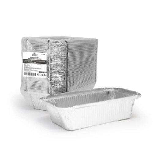 Форма алюмининевая,прямоугольная ,L-край,верхний внешний размер: 201*118мм, дно 159*84мм, высота 45мм. 900шт/кор. объем 685мл 50мкм