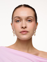 Серьги "Whale Amour" gold розовый кварц